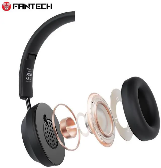 Alt view image 4 of 7 - FANTECH GO AIR WH02S Black Wireless Headset,13Hours Playback Time,40mm Tuned Drivers,Dual-Mode Connection,Lightweight Design,Noise Cancelling Microphone,BT/3.5mm TRS ,Black