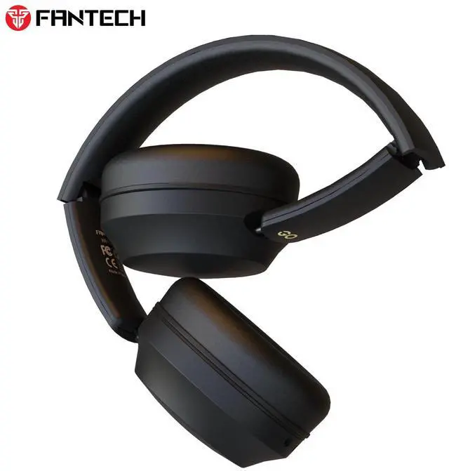 Alt view image 2 of 7 - FANTECH GO AIR WH02S Black Wireless Headset,13Hours Playback Time,40mm Tuned Drivers,Dual-Mode Connection,Lightweight Design,Noise Cancelling Microphone,BT/3.5mm TRS ,Black