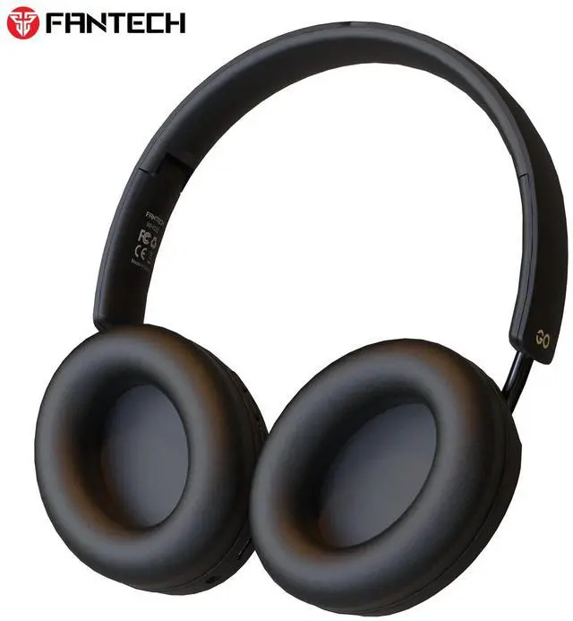 Alt view image 7 of 7 - FANTECH GO AIR WH02S Black Wireless Headset,13Hours Playback Time,40mm Tuned Drivers,Dual-Mode Connection,Lightweight Design,Noise Cancelling Microphone,BT/3.5mm TRS ,Black