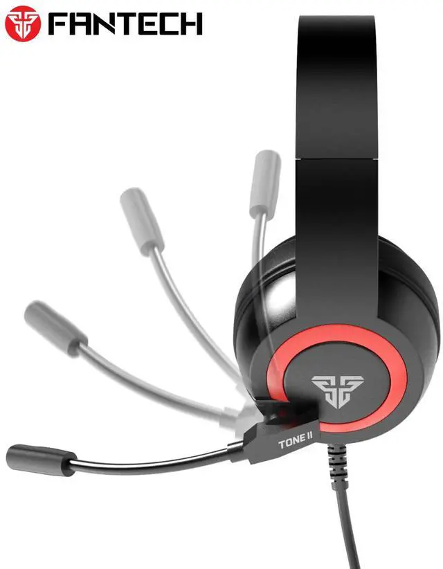 Alt view image 2 of 7 - FANTECH TONE II HQ56 Wired Gaming Headset,Lightweight Design,Foldable Microphone,40mm Tuned Drivers,3.5mm TRRS,Black