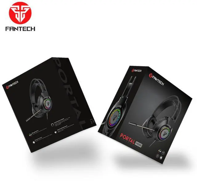 Alt view image 3 of 3 - FANTECH PORTAL HQ55 Gaming Headset,RGB Lighting Effect,Easy Volume Control,Durable Braided Headband,Clear&Comfortable Sound,Dual 3.5mm TRS Jack&USB,Black
