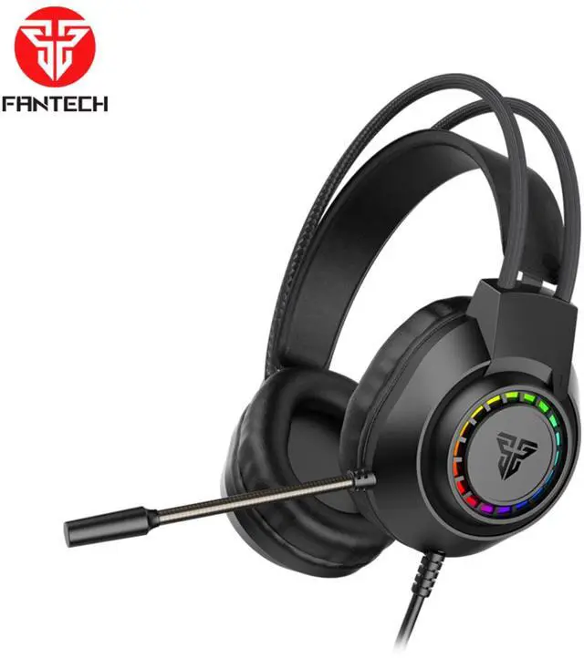 Main image of FANTECH PORTAL HQ55 Gaming Headset,RGB Lighting Effect,Easy Volume Control,Durable Braided Headband,Clear&Comfortable Sound,Dual 3.5mm TRS Jack&USB,Black