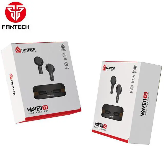 Alt view image 5 of 6 - FANTECH WAVE 11V2 TW11V2 Red,Custom Tuned Driver,Touch Control,Low Latency,Imperceptible Delay,Crystal Clear calls,Any Time&Any Where,Red