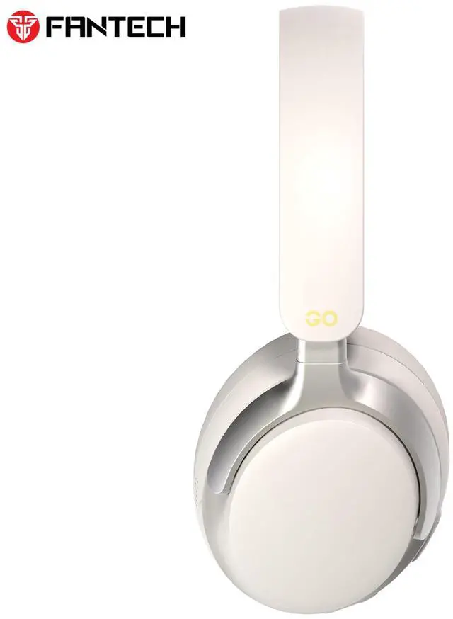 Alt view image 6 of 7 - FANTECH GO FLOW WH07A White ANC Wireless Headset,AI Noise Reduction35Hours Playback Time,Active Noise Cancelling,Dual-Mode Connection,Lightweight Design,Multi-Device Connection,BT/3.5mm TRS ,White