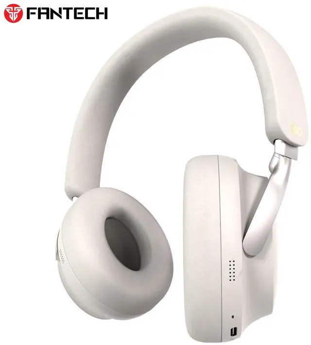 Alt view image 4 of 7 - FANTECH GO FLOW WH07A White ANC Wireless Headset,AI Noise Reduction35Hours Playback Time,Active Noise Cancelling,Dual-Mode Connection,Lightweight Design,Multi-Device Connection,BT/3.5mm TRS ,White