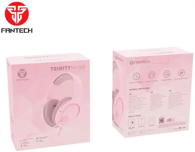 Alt view image 5 of 6 - FANTECH TRINITY MH88 Pink Multi Platform Gaming Headset,Adjustable Earcup Angle,Noise Caneling Microphone,Adjustable Steel Headband,Foldable Microphone,3.5mm TRRS Jack,Pink