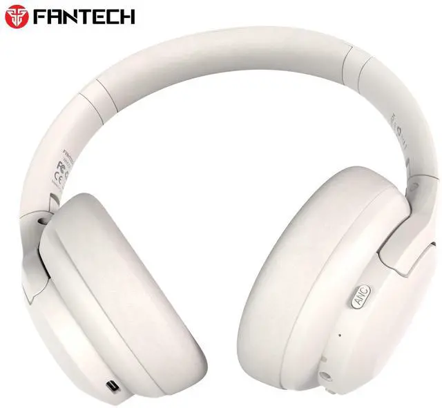 Alt view image 3 of 7 - FANTECH GO VIBE WH05A Black ANC Wireless Headset,35Hours Playback Time,Active Noise Cancelling,Dual-Mode Connection,Lightweight Design,Multi-Device Connection,BT/3.5mm TRS ,White