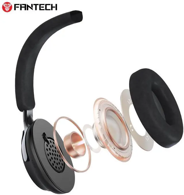 Alt view image 2 of 7 - FANTECH GO FLOW WH07A Black ANC Wireless Headset,AI Noise Reduction,35Hours Playback Time,Active Noise Cancelling,Dual-Mode Connection,Lightweight Design,Multi-Device Connection,BT/3.5mm TRS ,Black