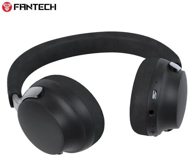 Alt view image 4 of 7 - FANTECH GO FLOW WH07A Black ANC Wireless Headset,AI Noise Reduction,35Hours Playback Time,Active Noise Cancelling,Dual-Mode Connection,Lightweight Design,Multi-Device Connection,BT/3.5mm TRS ,Black