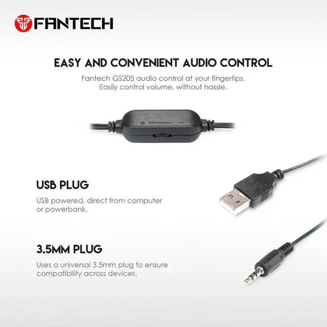 Alt view image 4 of 7 - FANTECH HELLSCREAM GS205 Wired RGB Gaming Speaker,Bass Responance Memerane,45MM Driver,360 Surround,USB+3.5mm Plug, Black