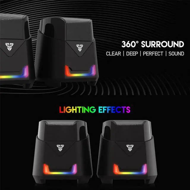 Alt view image 6 of 7 - FANTECH HELLSCREAM GS205 Wired RGB Gaming Speaker,Bass Responance Memerane,45MM Driver,360 Surround,USB+3.5mm Plug, Black