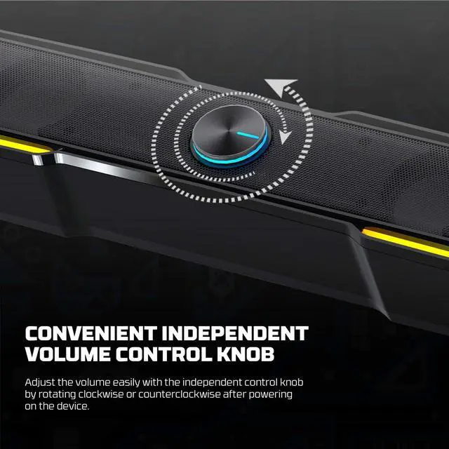 Alt view image 6 of 7 - FANTECH BEAT BAR GS305 Dual Mode Gaming Speaker, Tuned Driver, 3W*2 Speakers, Deep Bass Boost, Dual Mode BT/3.5MM TRS, Black