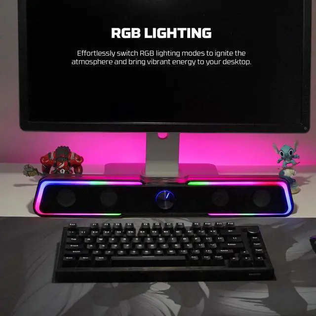 Alt view image 7 of 7 - FANTECH BEAT BAR GS305 Dual Mode Gaming Speaker, Tuned Driver, 3W*2 Speakers, Deep Bass Boost, Dual Mode BT/3.5MM TRS, Black