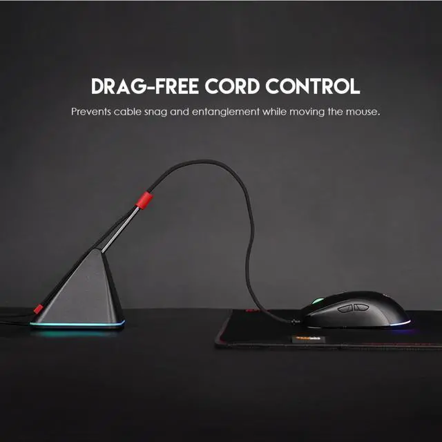 Alt view image 3 of 7 - FANTECH MBR01 Mouse Bungee ,9 step adjustable,110mm-150mm with OLED Screen, RBG Control,Extreme Stability and - Rubber Clip Compatible,black