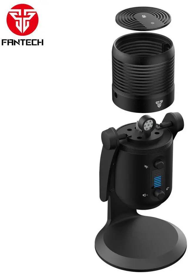 Alt view image 2 of 7 - FANTECH LEVIOSA MAX MCX03 Wired Condenser Microphone, 192 kHz / 24-bit High Sampling Rate,Noise Reduction, Cardioid Polar Pattern, USB C Interface,RGB Lighting, Black