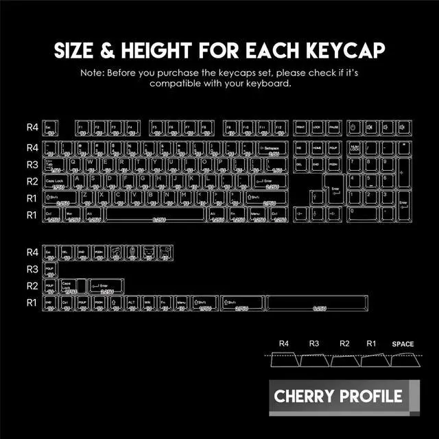 Alt view image 6 of 7 - FANTECH Keycap Set Cherry Profile-Pet Double Shot,Dual-Shot Pbt Keycaps,Grand Coblat