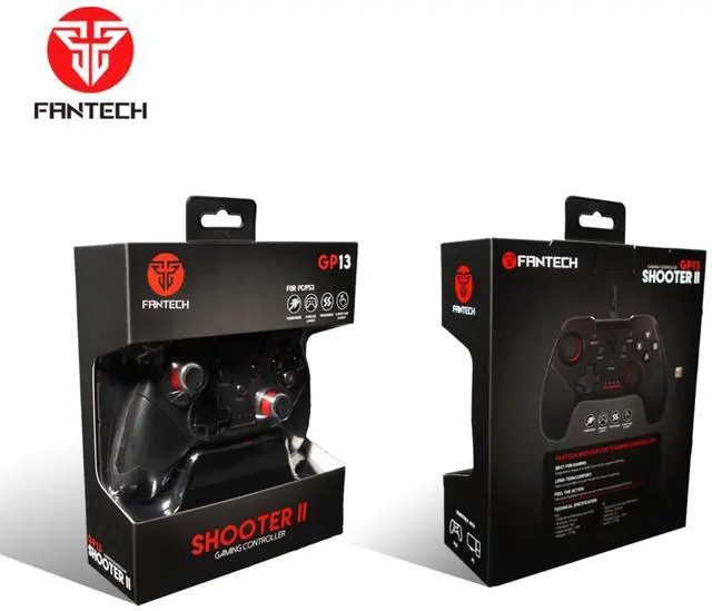 Alt view image 8 of 11 - Fantech GP13 Shooter II Gaming Controller for PC and PS3 with Turbo Mode,Ergonomic 2.4GHZ,Black