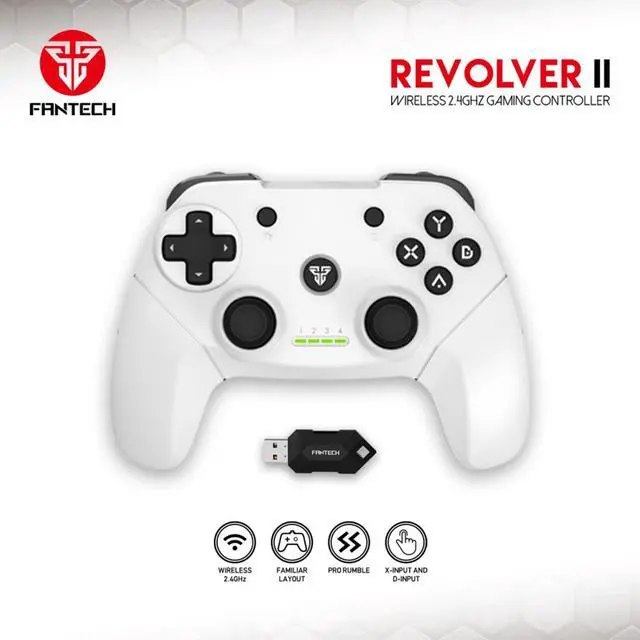 Alt view image 13 of 13 - FANTECH REVOLVER II WGP12 Game Controller, Wired and Wireless Dual-mode, Suitable for PC, PS3, 2.5Hz Receiver, White