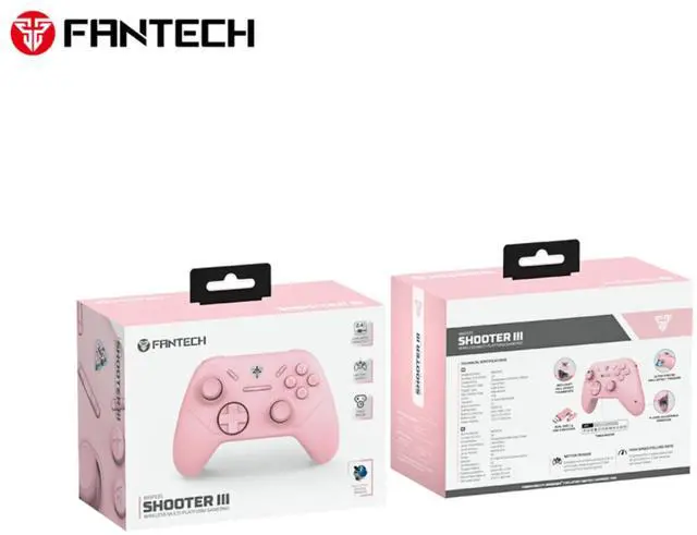 Alt view image 14 of 14 - FANTECH WGP135 SHOOTER III MULTI-PLATFORM GAMEPAD,2.4G DUAL MODE CONNECTIVITY,MOTION SENSOR,TIMED MACRO,HALL-EFFECT STICKS & TRIGGERS,Pink