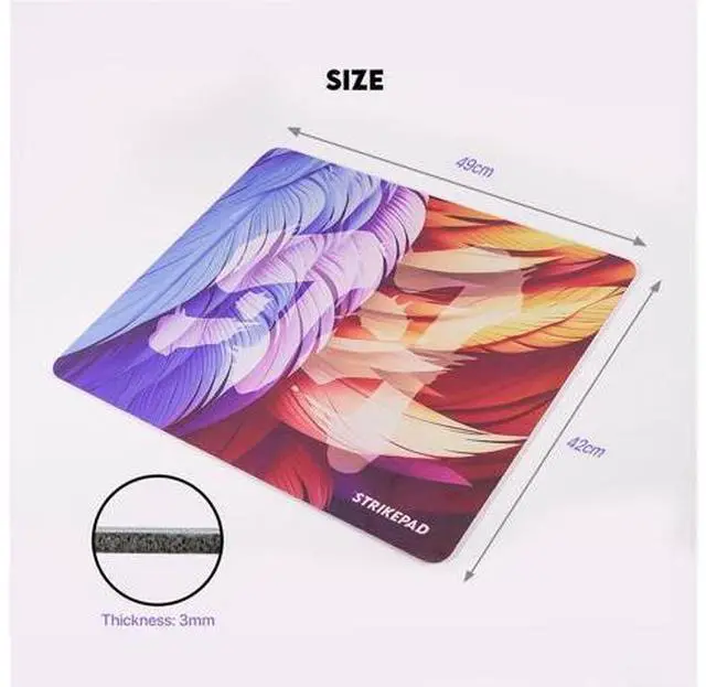 Alt view image 3 of 7 - Fantech STRIKEPAD MST491,Holographic Design, Herringbone Rubber Base, Liquid Resistant Surface (49cm × 42cm), Blue