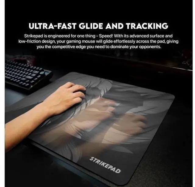 Alt view image 6 of 7 - Fantech STRIKEPAD MST491,Holographic Design, Herringbone Rubber Base, Liquid Resistant Surface (49cm × 42cm), Black