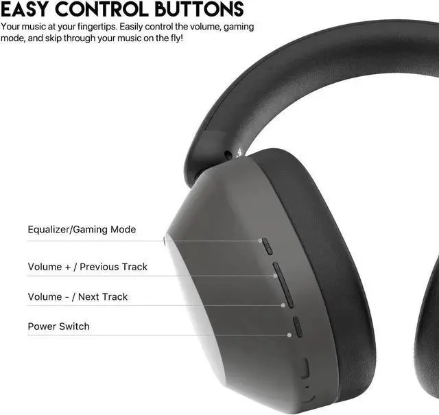 Alt view image 3 of 6 - FANTECH WH06 Go Tune Wired & Wireless Headphones, With Easy Control Buttons & Long Lasting Battery, Beige