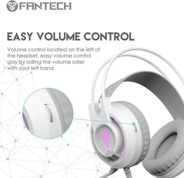 Alt view image 5 of 7 - FANTECH CHIEF II HG20 Gaming Headset with noise cancellation Headphone, suspension headband, USB+3.5mm Plug Type, White