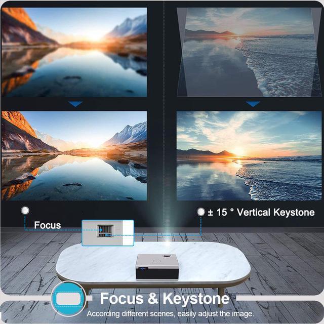 Alt view image 5 of 7 - Portable Projector 720P Native, 3500 Lumens Mini Home Theatre Projector, Full HD 1080P Supported, 130” Display with Phone, Tablet, TV Stick, HDMI, USB, VGA for Home Entertainment Outdoor Movie …