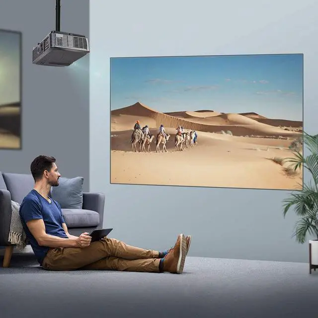 Alt view image 2 of 7 - 1080P Home Projector Projector , 5000 Lumens LED Video Projector, 300" and 4K Supported, Compatible with Phone ,Tablet, TV Stick , Dual Speakers, HDMI, USB, VGA