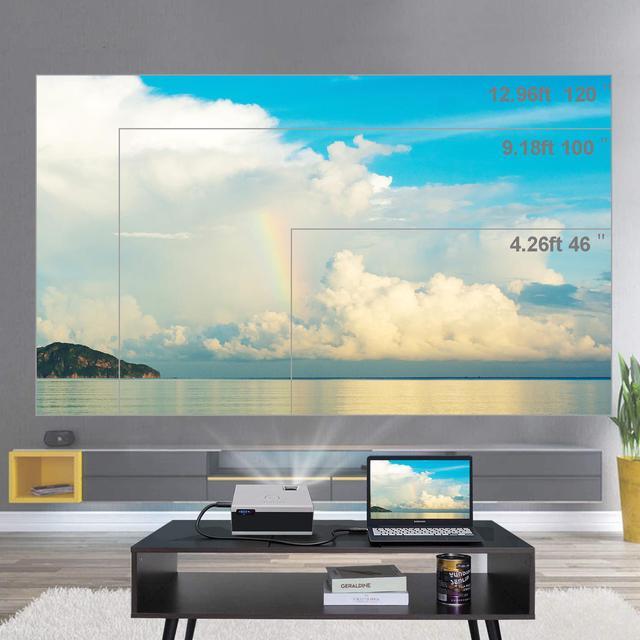 Alt view image 6 of 7 - Portable Projector 720P Native, 3500 Lumens Mini Home Theatre Projector, Full HD 1080P Supported, 130” Display with Phone, Tablet, TV Stick, HDMI, USB, VGA for Home Entertainment Outdoor Movie …