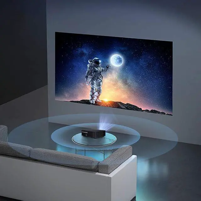 Alt view image 4 of 8 - 1080P Home Theater Projector, 4200 Lumen LED Video Projector 4K Supported, 300" Display and 25x Digital Zoom, with HDMI, USB, SPDIF, Compatible Smartphone TV Stick PS3/4 DVD USB