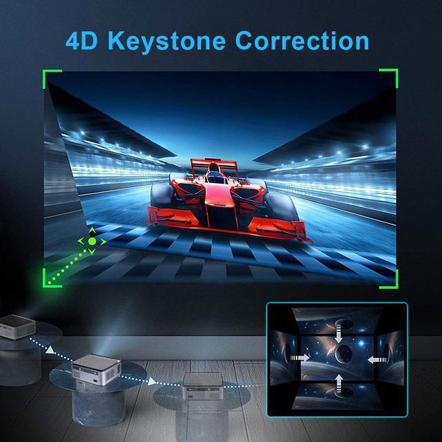 Alt view image 4 of 7 - 1080P Native WIFI Projector Android 9, Full HD 7500 Lumen 20000:1 Bluetooth Projector for Home & Office, 4K Side Projection 4D Keystone Screen Mirroring & Screen App Control, 100 Screen & Carry Bag