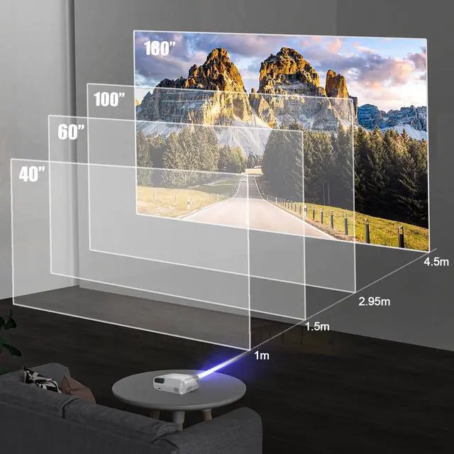 Alt view image 7 of 7 - TROISC Mini Home Theater Projector 1080P FULL HD WIFI Bluetooth Hotspot Auto Vertical Keystone 4D Correction 9000 LM Screen Mirroring/Casting with Android iOS Mac OS Windows devices