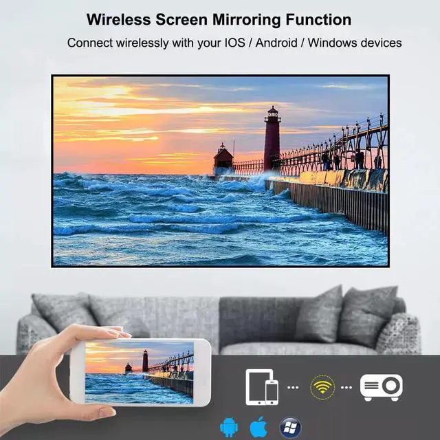 Alt view image 5 of 7 - TROISC Home Theater Projector 4K Supported Android 9.0,Native 1080P 10000 Lumens WiFi Projector,Smart Keystone Correction Side Projection,Digital Zoom Bluetooth,for Home and Outdoor Movies