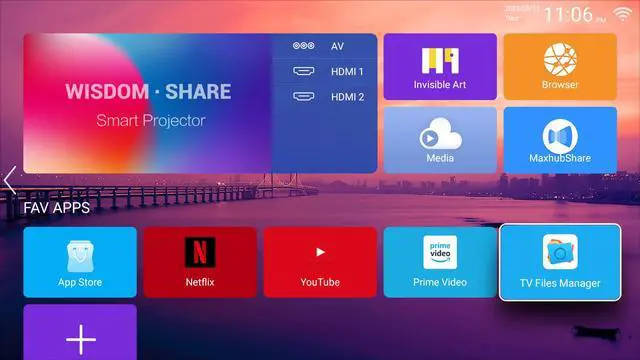 Alt view image 4 of 7 - TROISC Home Theater Projector 4K Supported Android 9.0,Native 1080P 10000 Lumens WiFi Projector,Smart Keystone Correction Side Projection,Digital Zoom Bluetooth,for Home and Outdoor Movies