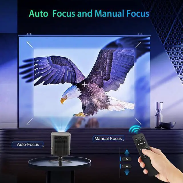 Alt view image 4 of 7 - TROISC 1080p LED Projector Android Wi-Fi 5G Bluetooth Auto Focus 10000LM Portable Home Theater 300" max Digital Zoom Side Projection Screen Mirroring USB HDMI