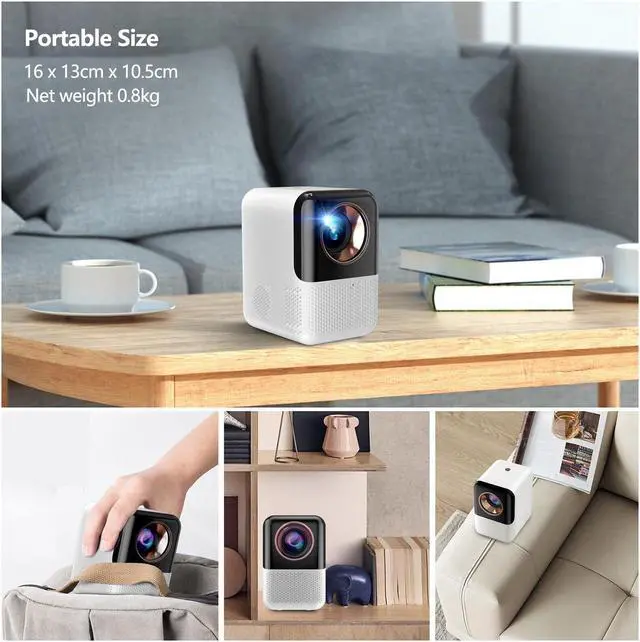 Alt view image 7 of 7 - TROISC IOTA, Portable Projector Android TV WiFi 5G 1080P FULL HD 5000 Lumens 120" Home Theater Digital Zoom 4P/4D Keystone Correction Bluetooth