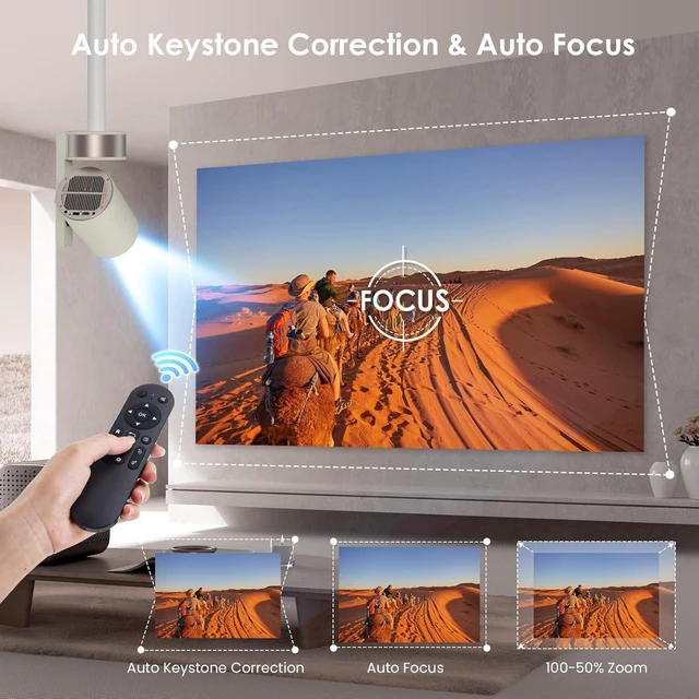 Alt view image 2 of 7 - TROISC Z12 Portable 4K Projector, Smart Projector with 5G WIFI and 5.2 Bluetooth, 270° Rotation, 4K Video Projectors with Auto Keystone Correction