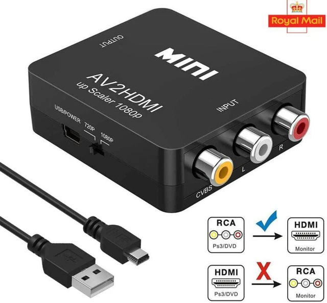 Alt view image 6 of 7 - New AV to HDMI Converter For HDTV 1080P PS2 PS3 SKY 720P RCA Composite Adapter
