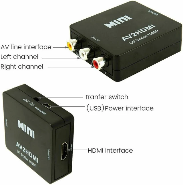 Alt view image 7 of 7 - New AV to HDMI Converter For HDTV 1080P PS2 PS3 SKY 720P RCA Composite Adapter