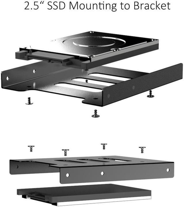 Alt view image 7 of 7 - GLOTRENDS 2.5 to 3.5 Inch SSD HDD Holder Metal Mounting Bracket (2 packs)