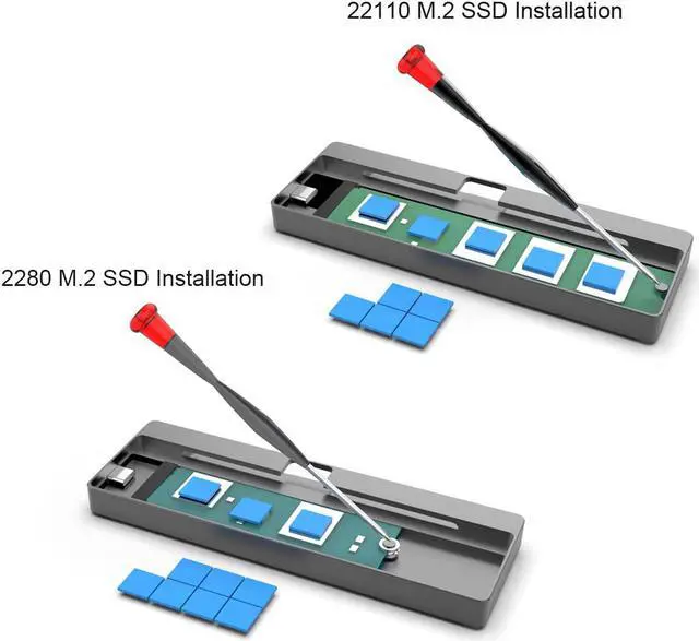 Alt view image 7 of 7 - GLOTRENDS M.2 22110 NVME Enclosure for M.2 Key-M NVME SSD (Sagittarius)