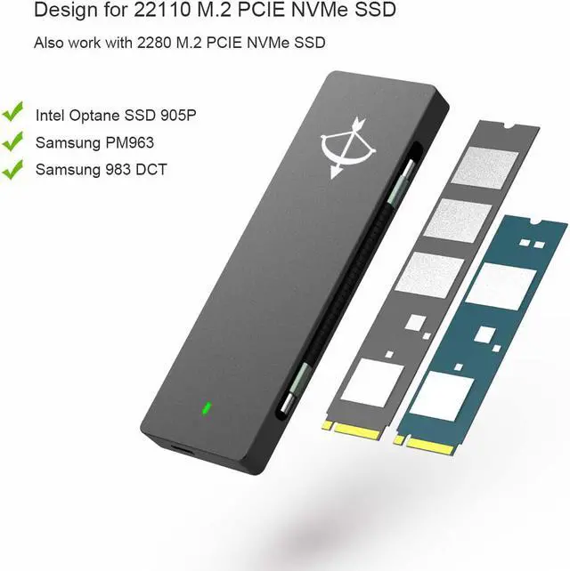 Alt view image 2 of 7 - GLOTRENDS M.2 22110 NVME Enclosure for M.2 Key-M NVME SSD (Sagittarius)