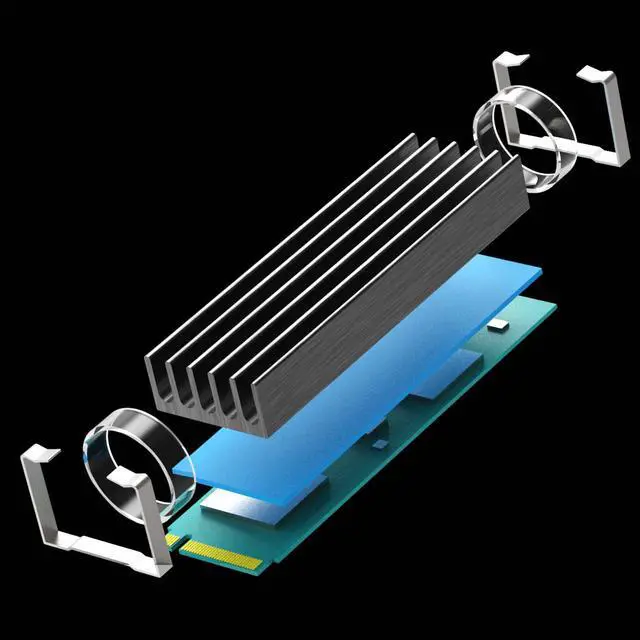 Alt view image 6 of 7 - GLOTRENDS M.2 Heatsink for 2280 M.2 SSD, Fit for PC Installation, 22x70x10mm Aluminum Body, Including Thermal Pad