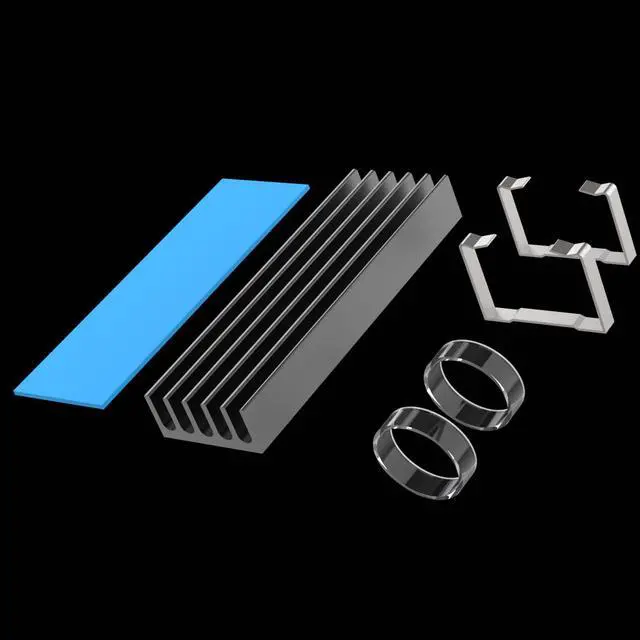 Alt view image 7 of 7 - GLOTRENDS M.2 Heatsink for 2280 M.2 SSD, Fit for PC Installation, 22x70x10mm Aluminum Body, Including Thermal Pad