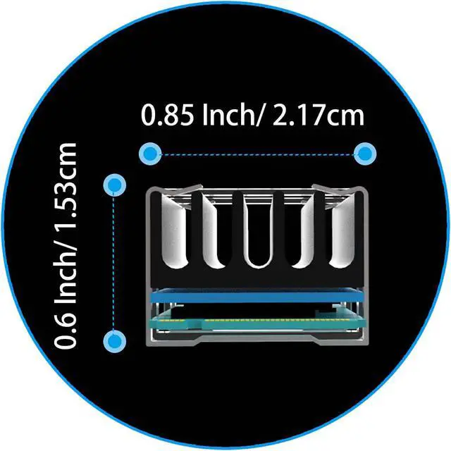 Alt view image 5 of 7 - GLOTRENDS M.2 Heatsink for 2280 M.2 SSD, Fit for PC Installation, 22x70x10mm Aluminum Body, Including Thermal Pad