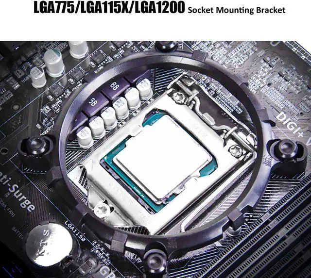 Alt view image 7 of 7 - CPU Cooler with Mounting Bracket for Intel Socket LGA775/LGA1150/LGA1151/LGA1155/LGA1156/LGA1200