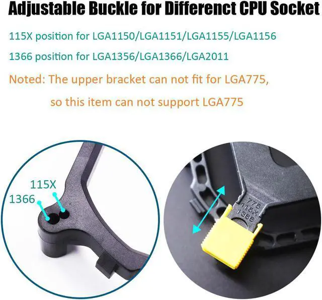 Alt view image 7 of 7 - CPU Cooler with Mounting Bracket for Intel Socket LGA1200/1150/LGA1151/LGA1155/LGA1156/LGA1356/LGA1366/LGA2011/LGA2011-3/LGA2066