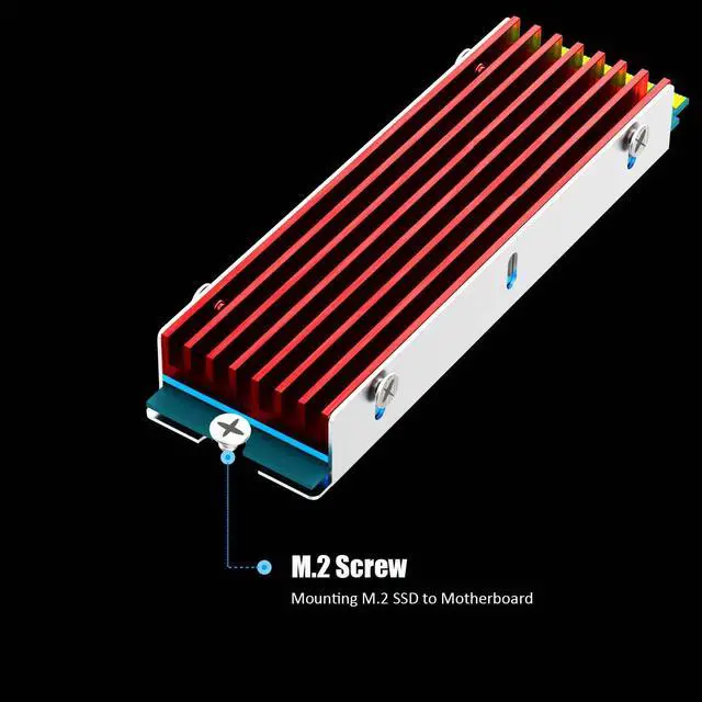 Alt view image 4 of 7 - GLOTRENDS M.2 Heatsink for 2280 M.2 SSD, Fit for PC/PS5/PS5 Slim Installation, 22x70x6mm Aluminum Body, Including Thermal Pad