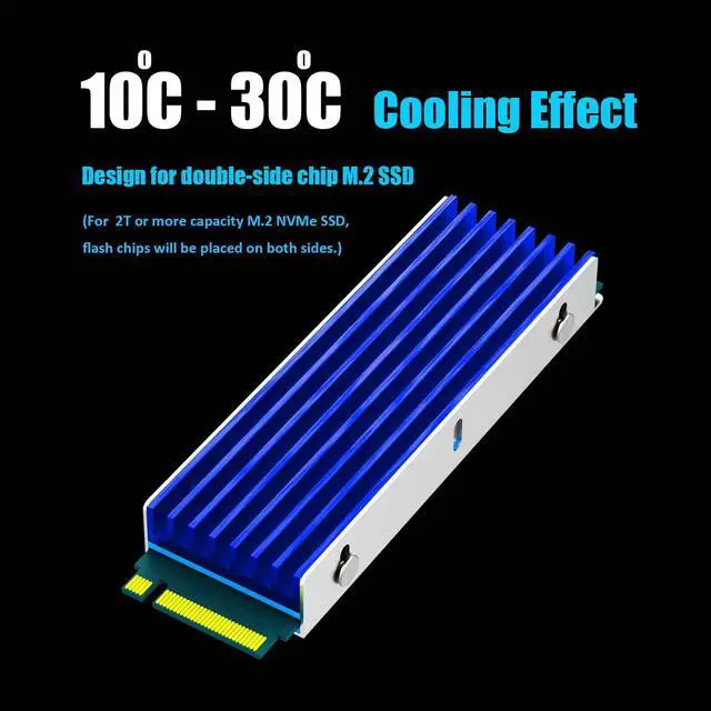 Alt view image 2 of 7 - GLOTRENDS M.2 Heatsink for 2280 M.2 SSD, Fit for PC/PS5/PS5 Slim Installation, 22x70x6mm Aluminum Body, Including Thermal Pad